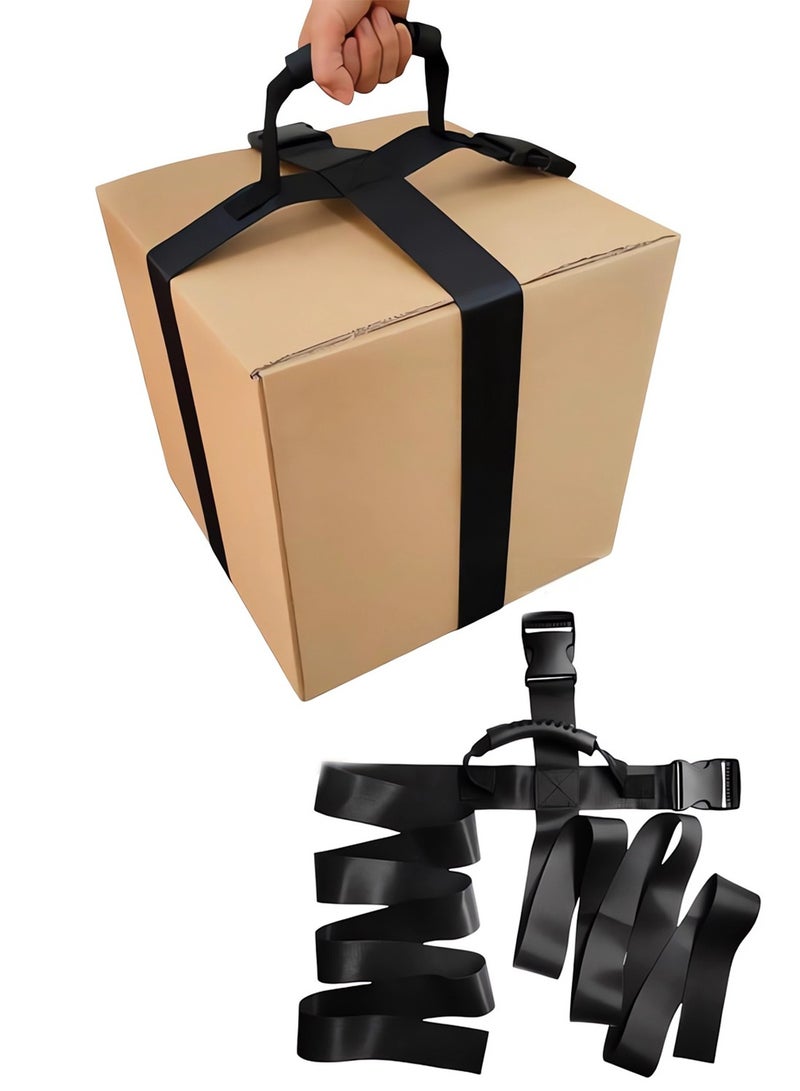 Cross-Style Carrying Strap with Handle, Handheld Belt for Safely Moving and Lifting Heavy Boxes, Adjustable Belt - Image 1