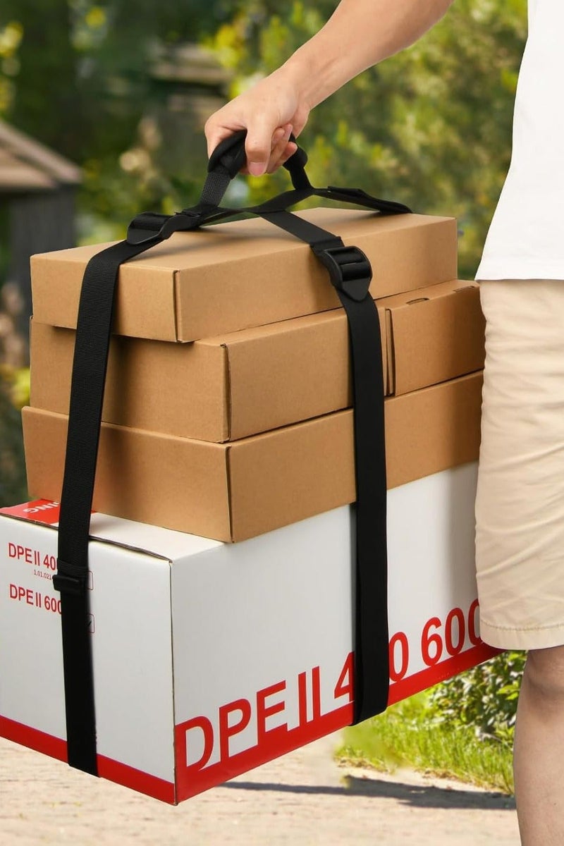 Cross-Style Carrying Strap with Handle, Handheld Belt for Safely Moving and Lifting Heavy Boxes, Adjustable Belt - Image 2