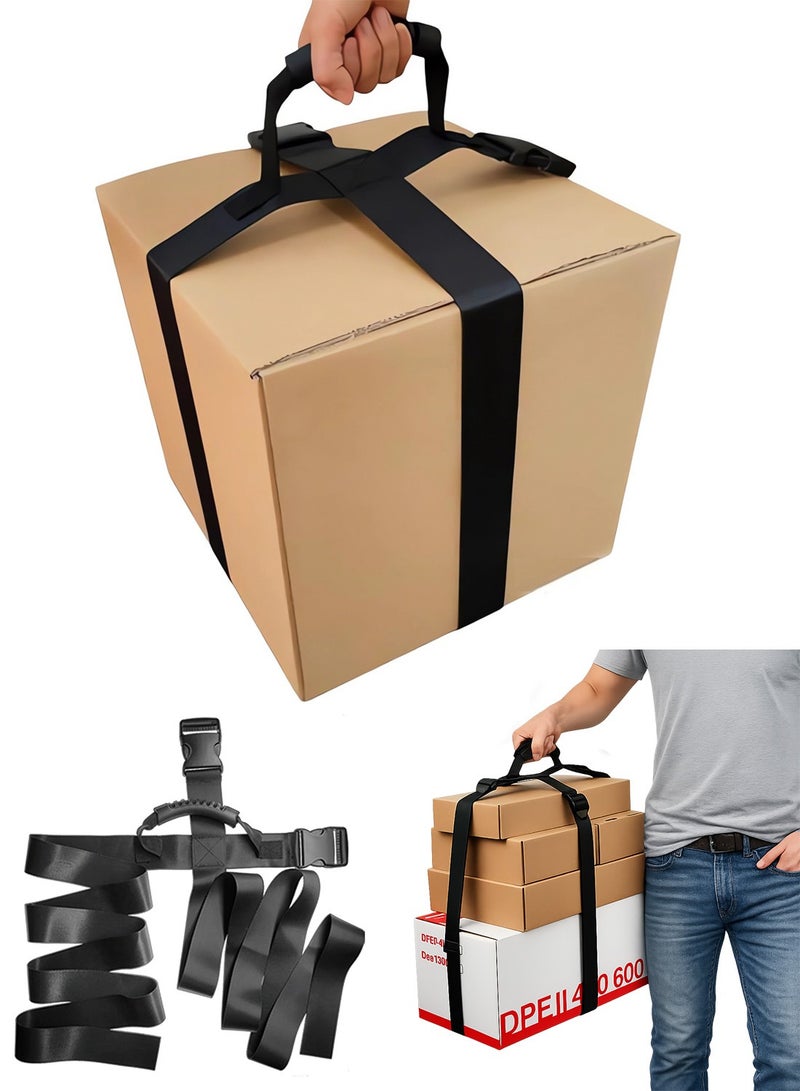 Cross-Style Carrying Strap with Handle, Handheld Belt for Safely Moving and Lifting Heavy Boxes, Adjustable Belt - Image 1