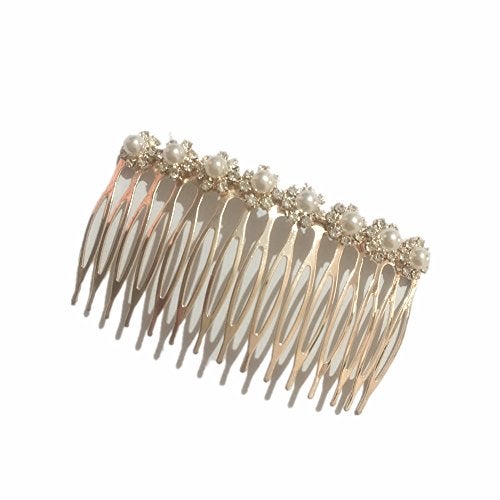 LETSP The most popular fashion Bridal hair accessories rhinestone pearl alloy hair comb wedding hairpin (02) - Image 2