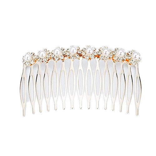 LETSP The most popular fashion Bridal hair accessories rhinestone pearl alloy hair comb wedding hairpin (02) - Image 4