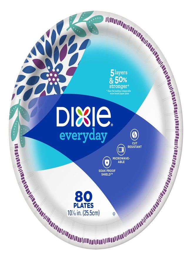 Dixie Everyday Paper Plates, Dinner Size (10 1/16 inches) - Pack of 80 Count - Image 1