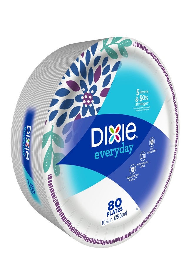 Dixie Everyday Paper Plates, Dinner Size (10 1/16 inches) - Pack of 80 Count - Image 2