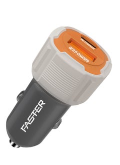 Faster 20W Dual Port Fast Car Charger - Car Mobile Charger with USB-C and USB-A Ports - Built-in Safety Features, Stable Charging in Bumpy Conditions - Fast Charging Compatible with iPhone Android  - Image 1
