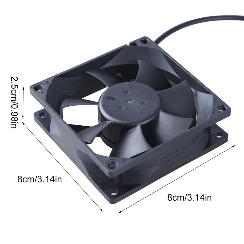 80 ملم 80x25 ملم مروحة تبريد 12 فولت بدون فرشاة لحالة كمبيوتر PC وطابعة ثلاثية الأبعاد ومبرد وحدة المعالجة المركزية مع موصل 5.5x2.1 ملم - Image 5