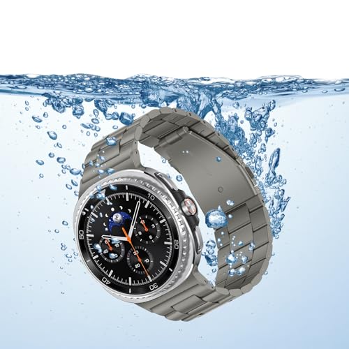 Anlinser No Gap Bands Compatible with Samsung Galaxy Watch 8 Band 44mm 40mm/Watch 8 Classic Band 46mm, 22mm Metal Strap for Women Men, Gray Titanium - Image 3