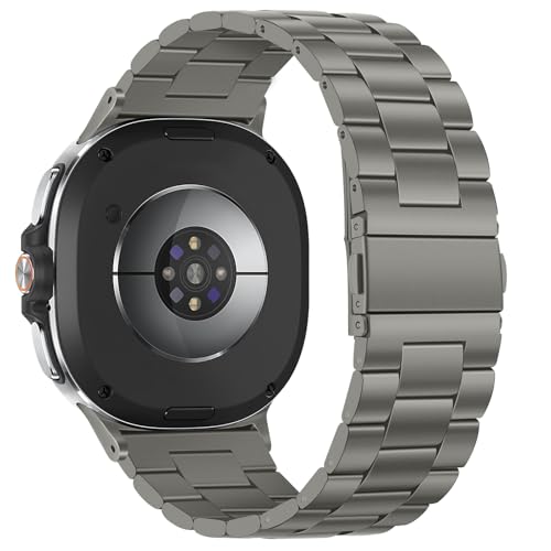 Anlinser No Gap Bands Compatible with Samsung Galaxy Watch 8 Band 44mm 40mm/Watch 8 Classic Band 46mm, 22mm Metal Strap for Women Men, Gray Titanium - Image 2