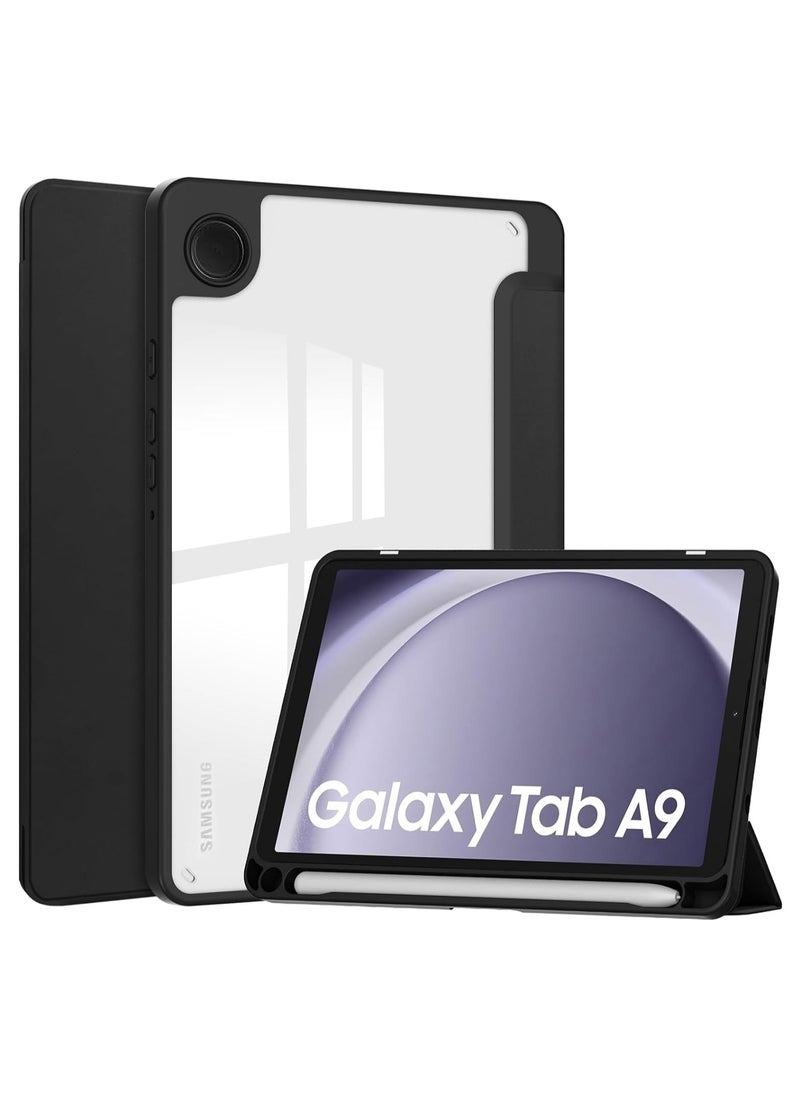 Generic - Case for amsung Galaxy Tab A9 8.7 inch SM-X110 / SM-X115 , Hybrid Slim Case Cover Shockproof Cover with Clear Transparent Back Shell(Black) - Image 1