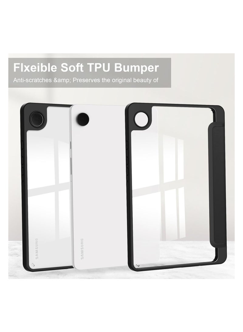 Generic - Case for amsung Galaxy Tab A9 8.7 inch SM-X110 / SM-X115 , Hybrid Slim Case Cover Shockproof Cover with Clear Transparent Back Shell(Black) - Image 1