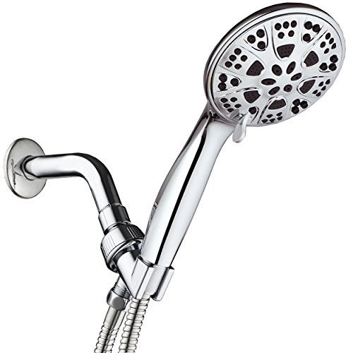 AquaDance AquaDance Giant 5" 6-Setting All Chrome High Pressure Hand Held Shower Head with Hose for Ultimate Shower Spa!  - Image 1