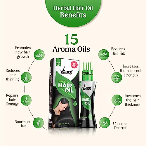 Vcare New Improved Herbal Hair Oil with Wonder Cap - 100ml - Image 5