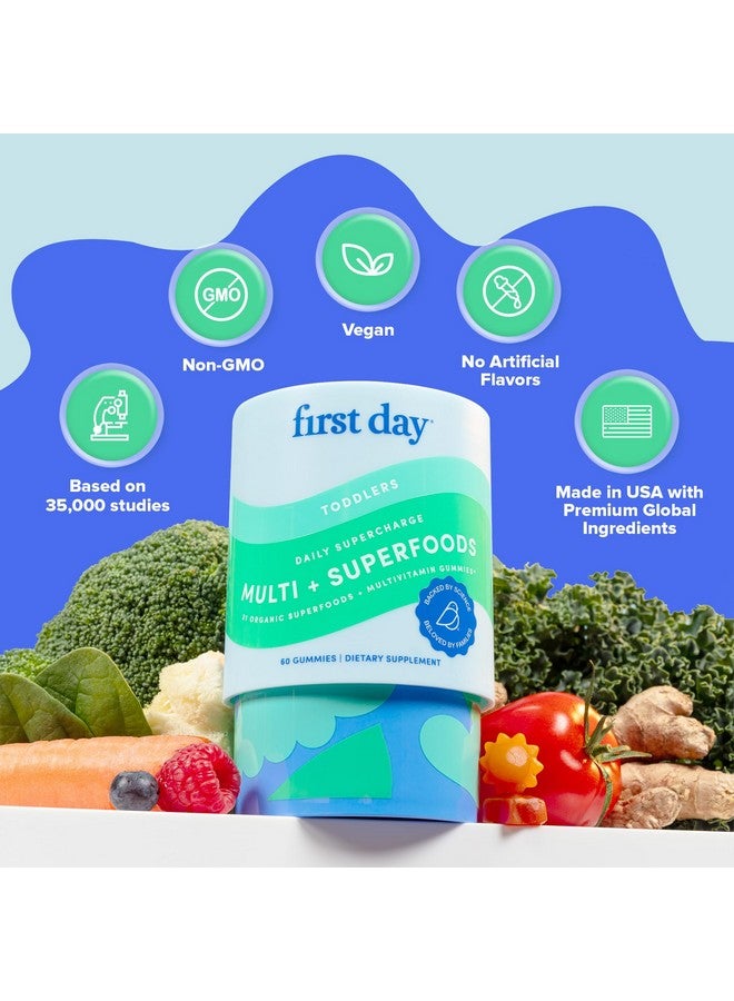 FIRST DAY Toddler Multivitamins Gummies for Kids & Toddlers Ages 2-3, Delicious Strawberry & Orange Toddler Vitamins Multivitamin with Choline, Vitamins A C D3 B1 B2 B6 B12 K2 Folate - 30 Day Supply - Image 5