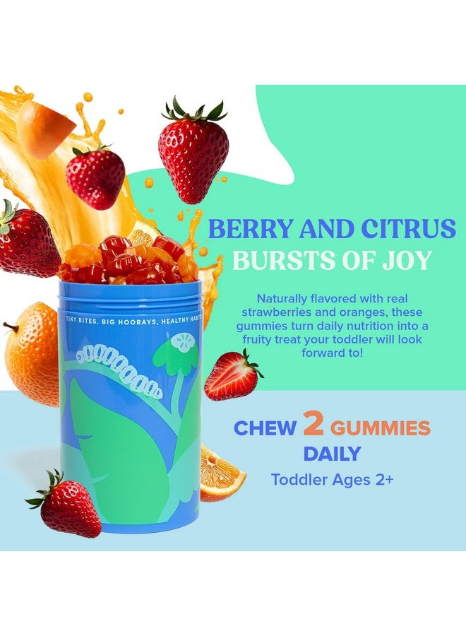 FIRST DAY Toddler Multivitamins Gummies for Kids & Toddlers Ages 2-3, Delicious Strawberry & Orange Toddler Vitamins Multivitamin with Choline, Vitamins A C D3 B1 B2 B6 B12 K2 Folate - 30 Day Supply - Image 2