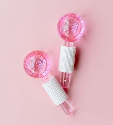 MIRARIYA Facial Ice Globe Smart Cool Face Roller Ball Facial Massage Tools for Neck Eye Circle Reduce Puffiness Anti Ageing Wrinkles Soothing Firming Skin 2Pcs PINK - Image 1