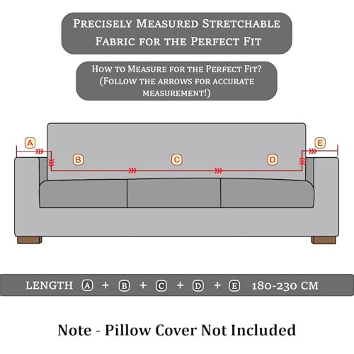 Lukzer 3 Seater Sofa Cover - Pastel Deep Maroon Wavy Stripes Pattern | 220 GSM Universal Textured Polyester Fabric Couch Protector | Anti Slip & Washable Sofa Slipcover | (180-230cm/SC-148-03) - Image 2