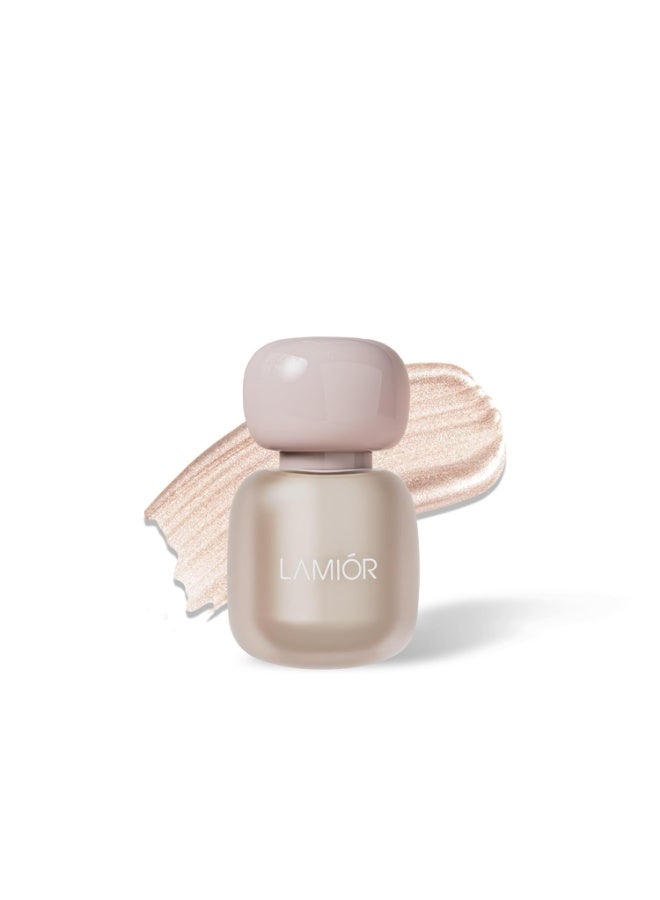 LAMIOR Dew Strobe Liquid Highlighter Makeup - Dewy Radiant Buildable Face Highlighter for Women Long Wearing Mirror Shine & Skincare-Infused with Ceramides, Hyaluronic Acid, Niacinamide, (Diamond) - Image 1