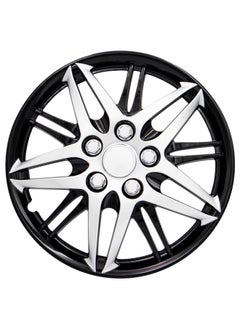 EMTC Pack of 4 EM-3130 Taiwan Wheel Cover | 16" Inch | Silver Black Universal Nested Style  - Image 2