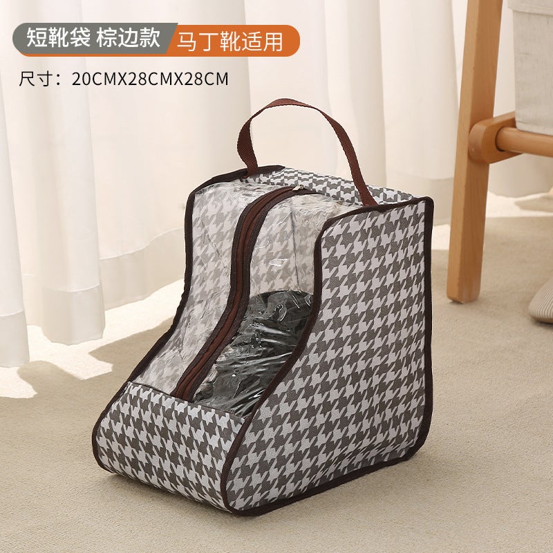 Transparent PVC Shoe Storage Bags with ZipperHoundstooth Short Houndstooth Short