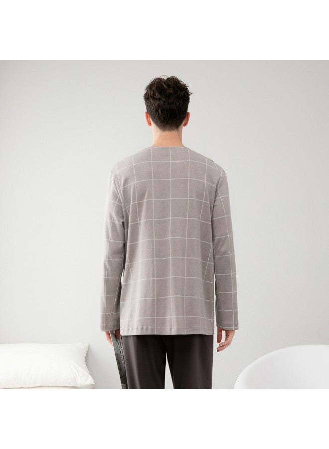 Fenton v-neck Cardigan Long-sleeve Pajama Set For Men - Casual Loungewear & Home Outfit - Image 3