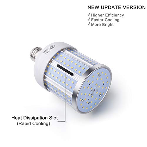 Auzilar 40W LED Corn Light Bulb Corn Lamp (280W Equivalent 6500K) Cool Daylight White Corn LED Bulb E26/E27 Medium Base for Indoor Garage Factory Warehouse Backyard 85V-265V (2-Pack) - Image 3