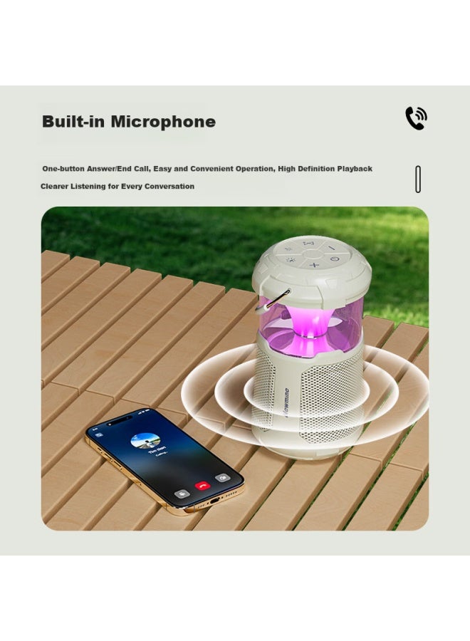 Newmine Wireless Bluetooth Speaker, Outdoor Camping, Car-mounted, Mini Portable, High-quality Sound, Computer Speaker, Subwoofer, Suitable For Apple, Huawei, Xiaomi, Beige - Image 3