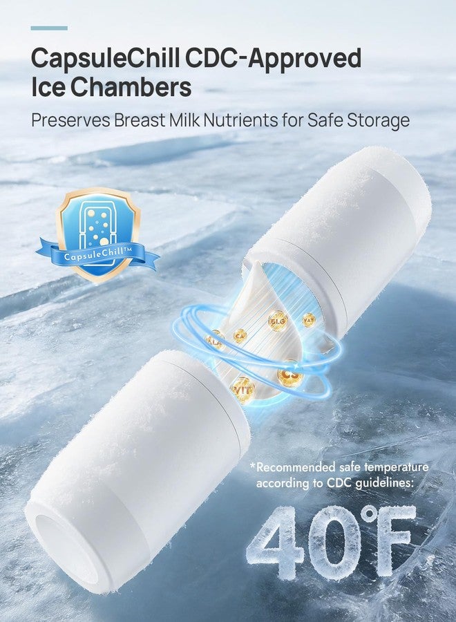 Papablic 20oz Portable Breast Milk Cooler for Outdoor, Larger Capacity Travel Breastmilk Chiller with 2pcs Baby Bottles for Breastmilk Storage, Lilac Purple - Image 4