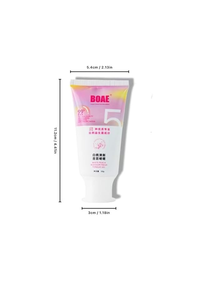 BOAE Tongue Cleaner Gel With ToothBrush, 50g, 3 Flavors Available (Camellia, White Peach Flower, Mint) (Tongue Cleaner Gel Fresh Mint 50g) - Image 2