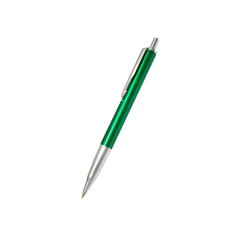 UJJi Metal Ballpoint Pens, Green Ink, Retractable with Silver Trim, Pack of 5, Professional Executive Style - Image 4