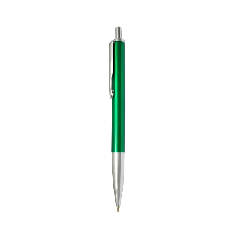 UJJi Metal Ballpoint Pens, Green Ink, Retractable with Silver Trim, Pack of 5, Professional Executive Style - Image 5