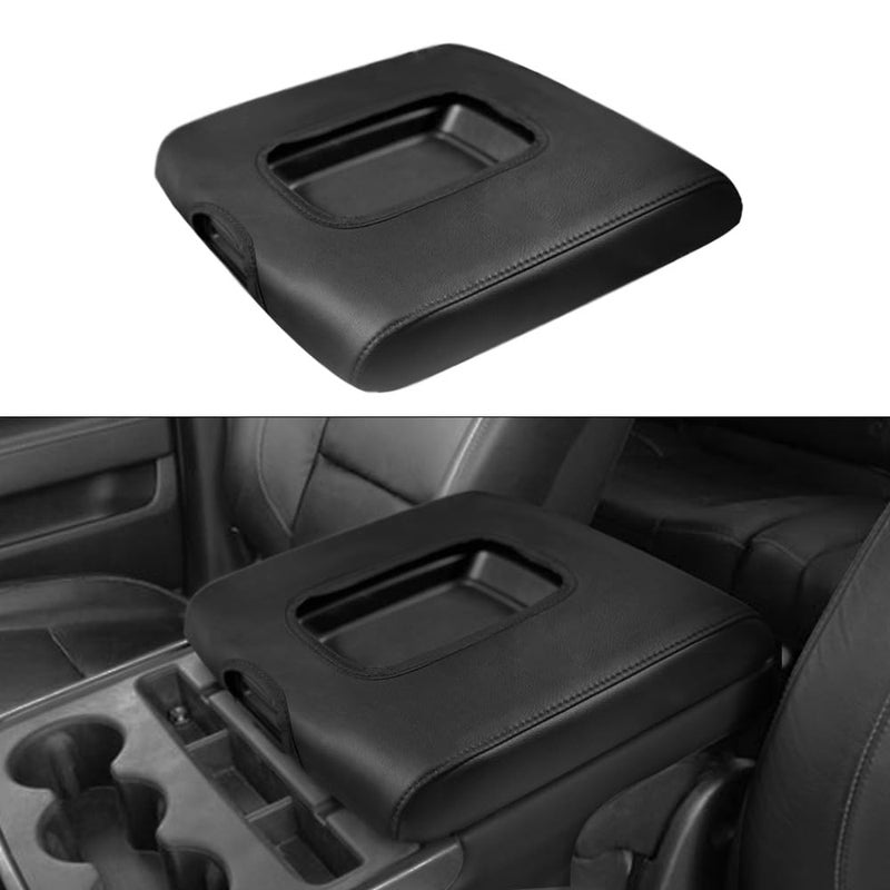 DEYTOP Center Console Cover for Chevy Silverado 20142018 Accessories Console Armrest Cover for GMC Sierra 20142018 Car Cushion Protector Pad Black with Black Stitches 1418 Jump Seat Console