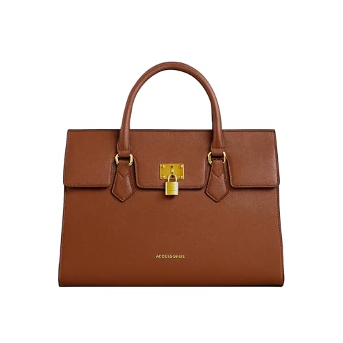 Accessorize London Women’s Brown Empress Handheld Structured Top Handle | Premium Handbag - Image 1