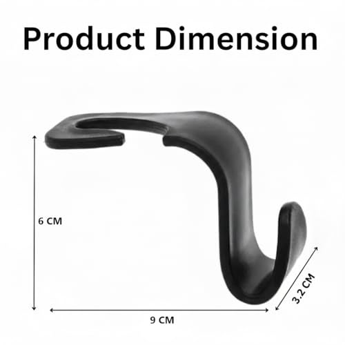 KBS Car Backseat Headrest Hook | Hanger Universal Durable Organiser Space Saver for Handbag, Wallets, Grocery Bags (Black, Pack of 4) - Image 5