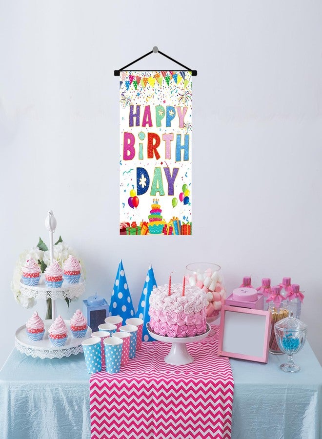RTMISA Colorful Happy Birthday Sign Decorations Birthday Door Banner Hanging Decor for Front Door Wall Room, White Colourful Compact Bday Flag Party Supplies for Teens Girls Boys Kids - Image 5