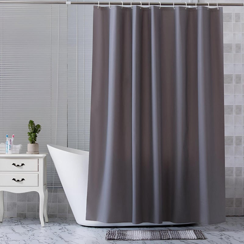Bathtub Curtain - Mildew Proof Bathtub Curtain 180x180 Waterproof Protection Modern Design Features Glass Beads at Bottom Enhancing Your Shower Comfort. - Image 1