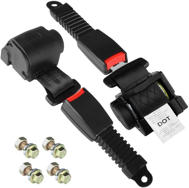 LEAPGOMAX Retractable 61" DOT Seatbelts - Universal 2 Point Adjustable Seat Belts for Golf Carts and Forklifts (2 Set) - Image 1