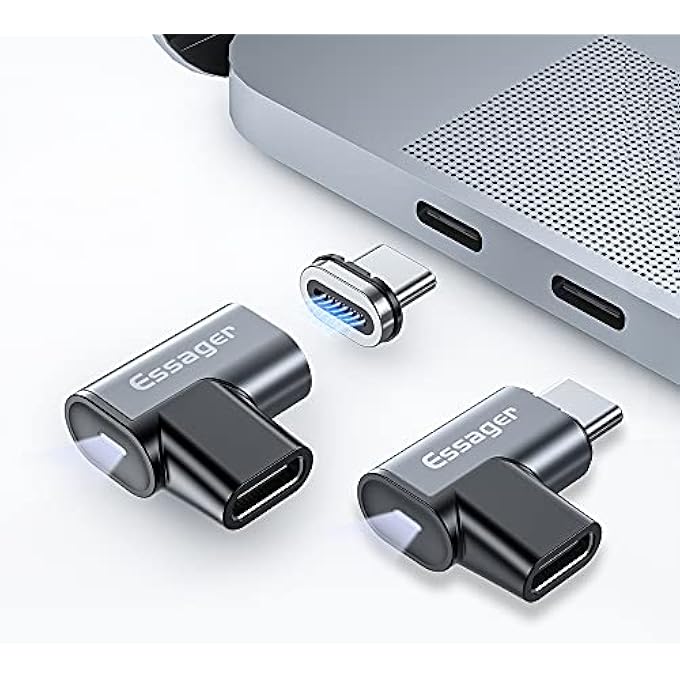 ESSAGER 2PACK USB C MAGNETIC ADAPTER 24PINS, TYPE C MAGNETIC CONNECTOR SUPPORT PD 100W USB3.1 GEN2X2 20GBPS DATA TRANSFER 4K@60HZ VIDEO OUTPUT - Image 1