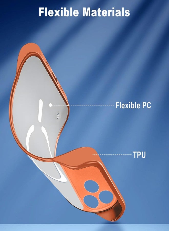 أوميو جراب أوميو المغناطيسي النحيف لهاتف آيفون 17 برو ماكس، متوافق مع ماج سيف، شفاف غير لامع، تصميم فائق النحافة بدون إطار، مزود بحلقة إصبع لحماية كاملة للكاميرا، مناسب للرجال والنساء، برتقالي - Image 3