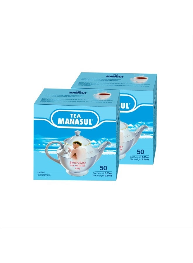Manasul CLASSIC - Infusion Based On Senna, Peppermint, Lemon Balm, Liquorice and Anise. Herbal Tea with Calming Effect. 50 Tea Sachets. Pack of 2  - Image 1