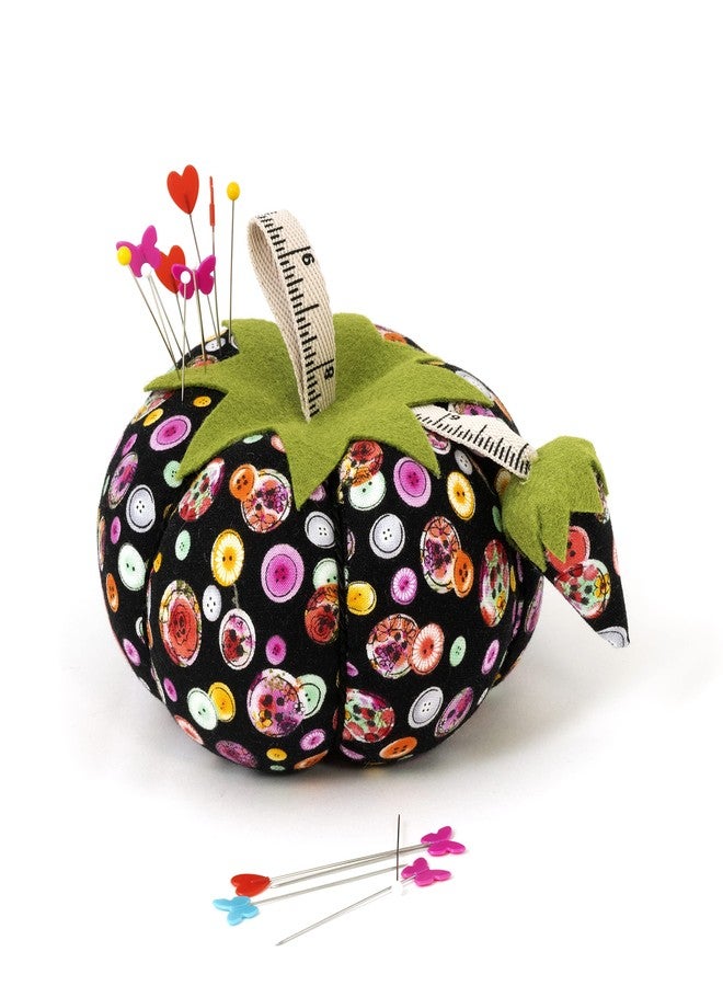Dritz Tomato, 4", Black Button Print Pin Cushion - Image 3