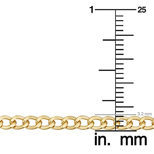 Kooljewelry 14k Yellow Gold Filled 3.2 mm High Polish Miami Cuban Curb Chain Necklace - Image 3
