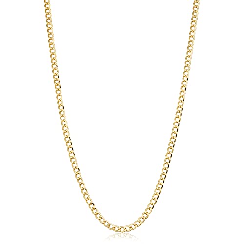 Kooljewelry 14k Yellow Gold Filled 3.2 mm High Polish Miami Cuban Curb Chain Necklace - Image 1