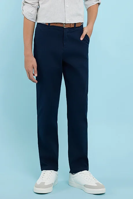 أر أند بي Solid Trousers with Button Closure