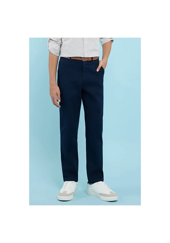 R&b Solid Trousers with Button Closure