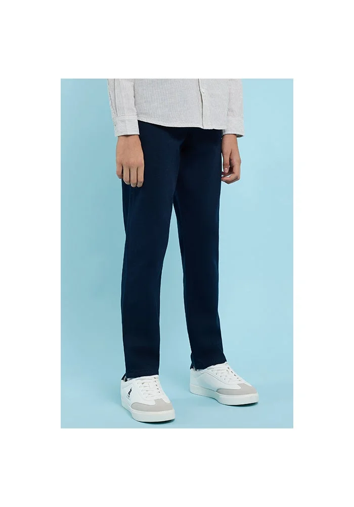 R&b Solid Trousers with Button Closure