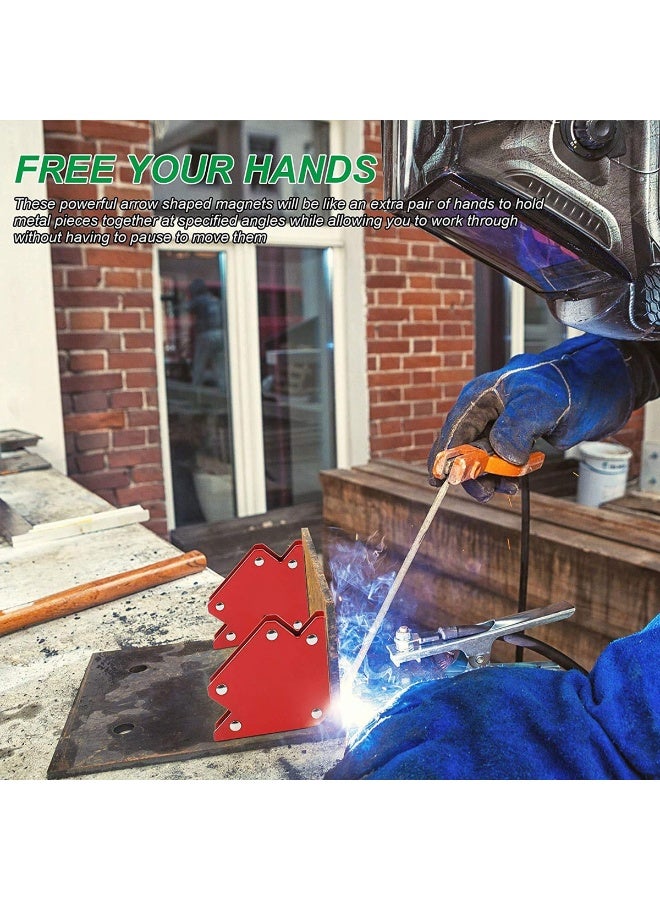ديفاونز مجموعة مغناطيسات اللحام المكونة من 6 قطع - مشابك سهم مغناطيسية قوية التثبيت لزوايا 45 درجة و90 درجة و135 درجة، وتحديد المواقع بدون استخدام اليدين للحام واللحام والتجميع والأعمال المعدنية - Image 4