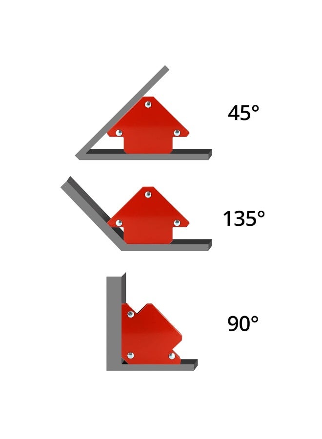 ديفاونز مجموعة مغناطيسات اللحام المكونة من 6 قطع - مشابك سهم مغناطيسية قوية التثبيت لزوايا 45 درجة و90 درجة و135 درجة، وتحديد المواقع بدون استخدام اليدين للحام واللحام والتجميع والأعمال المعدنية - Image 5