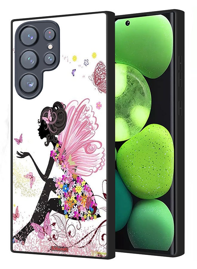 Tolwak Samsung Galaxy S22 Ultra 5G Protective Case Cover Butterfly Girl Artwork - Image 1