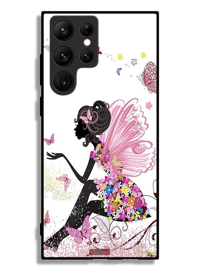 Tolwak Samsung Galaxy S22 Ultra 5G Protective Case Cover Butterfly Girl Artwork - Image 3