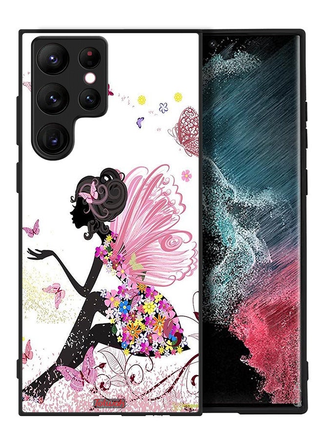 Tolwak Samsung Galaxy S22 Ultra 5G Protective Case Cover Butterfly Girl Artwork - Image 2