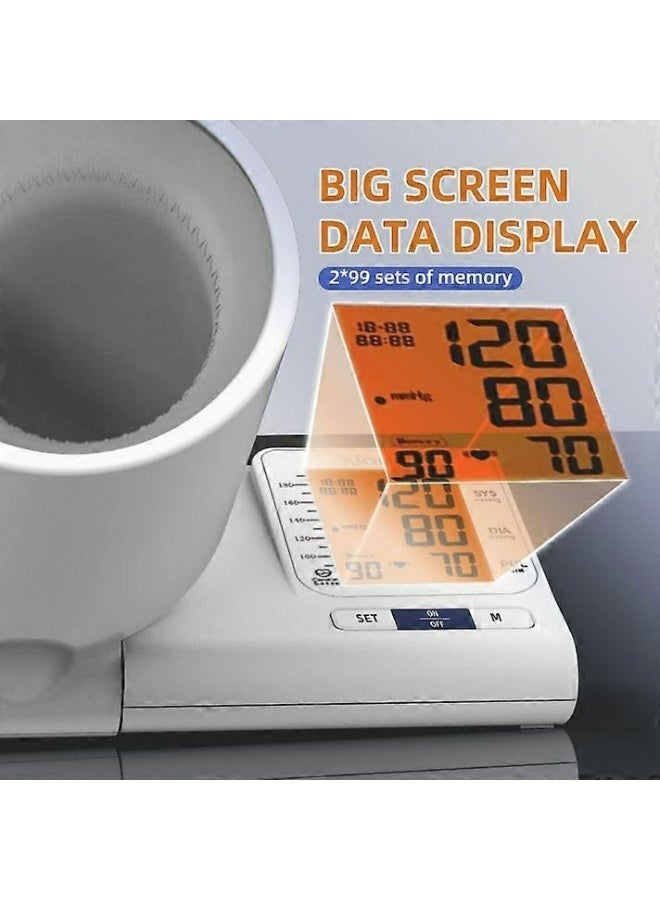 AiQUE D01 Automatic Electronic Blood Pressure Monitor for Upper Arm with 360° Mobile Cylinder Design, Voice Broadcast, HD Backlit Display, Abnormality Alert, Emergency Stop, Dual Power Supply and 2×99 User Memory Storage - Image 5